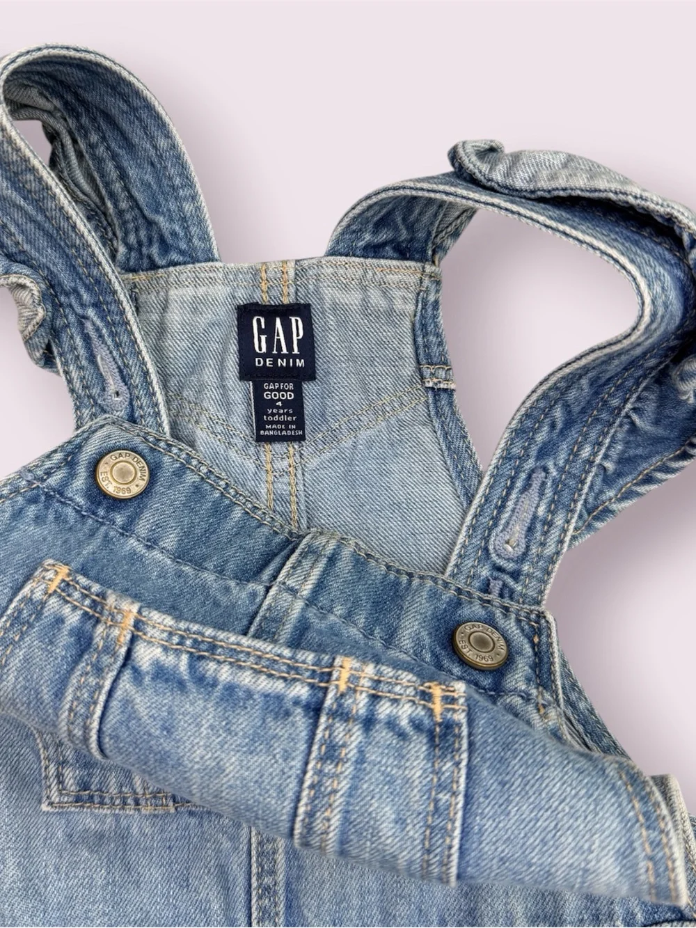 GAP Toddler Girls Denim Ruffle Shortalls (4Years)